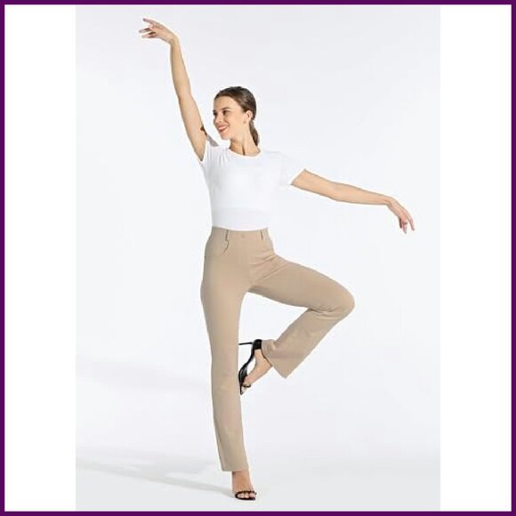 Stretch Yoga Dress Pants Bootcut Work Slacks 4 Pockets Professional Office - Picture 4 of 8